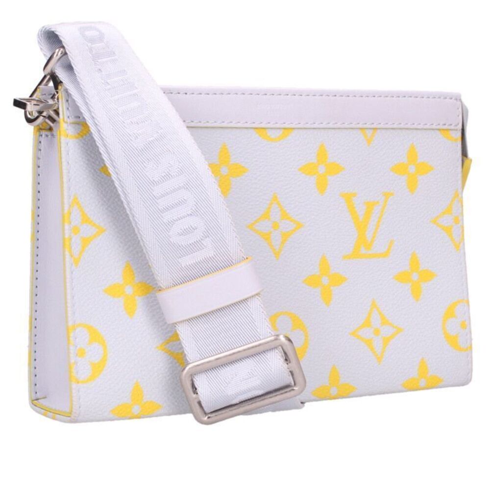 Louis Vuitton Gaston Wearable Wallet Monogram Shoulder Bag Gray Yellow